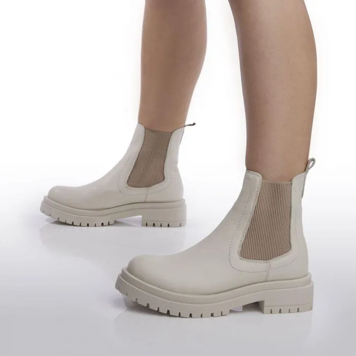 Women Moda In Pelle White Boots Bsoleful BWaya White Leather