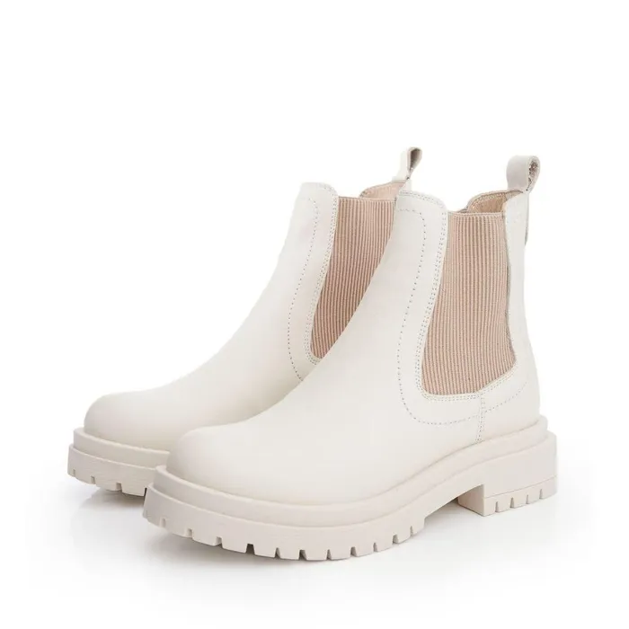 Women Moda In Pelle White Boots Bsoleful BWaya White Leather