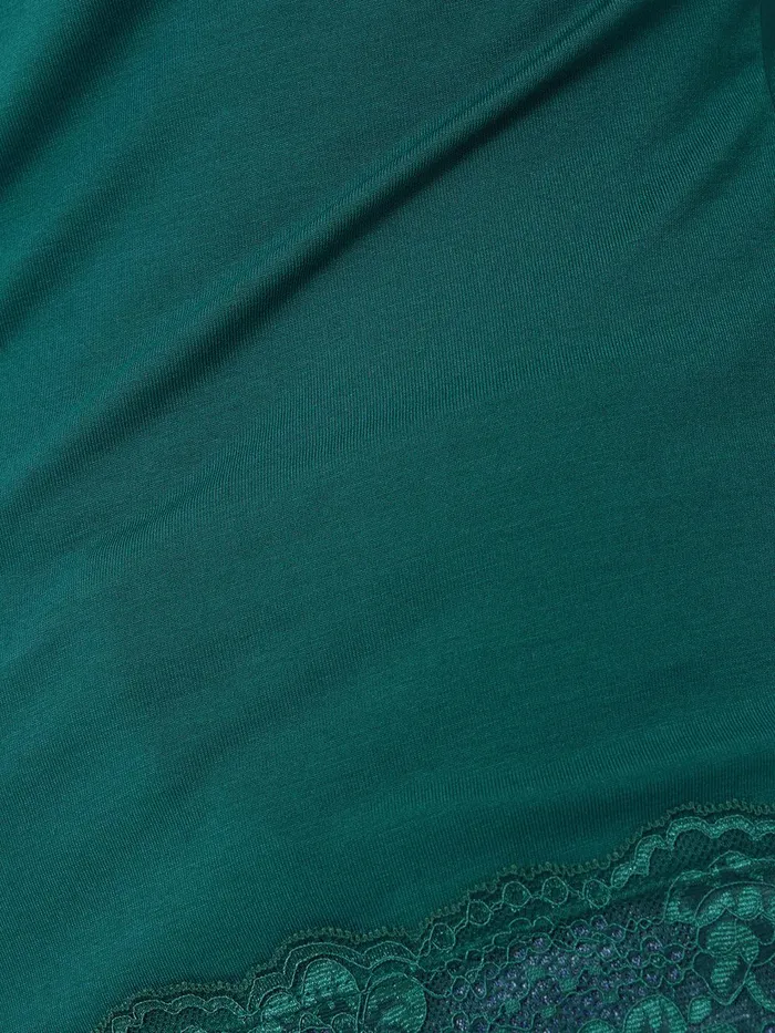Women Modal Lace Vest Sherwood Green Jigsaw Shirts and Tops
