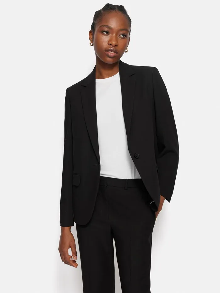 Women Modern Crepe Brook Blazer Black Jigsaw Suits and Tailoring
