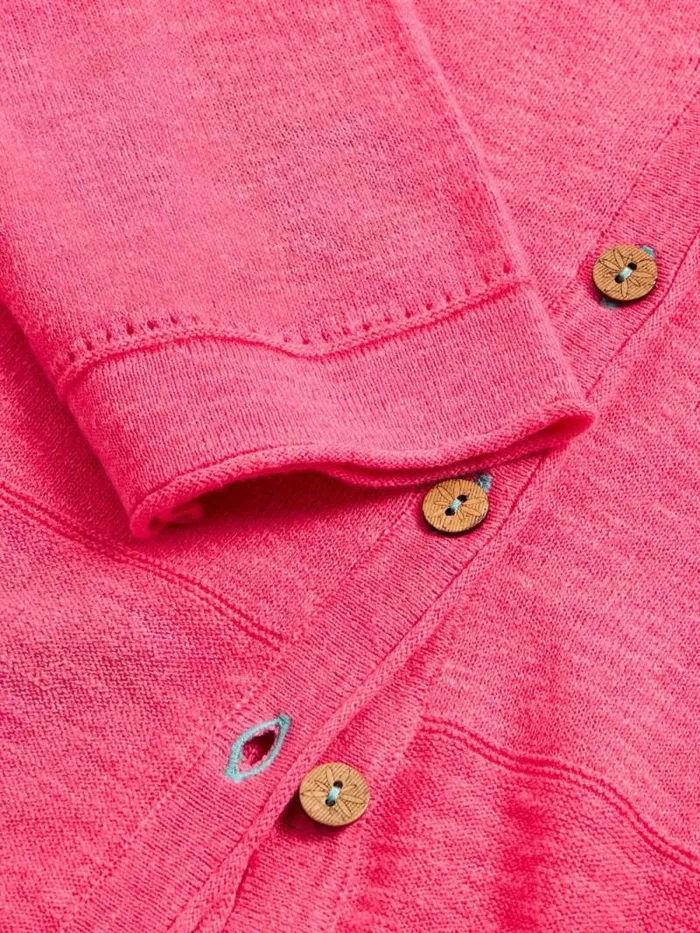 Women NARIA V NECK CARDI Bright Pink White Stuff Knitwear Women NARIA V NECK CARDI Bright Pink White Stuff Knitwear