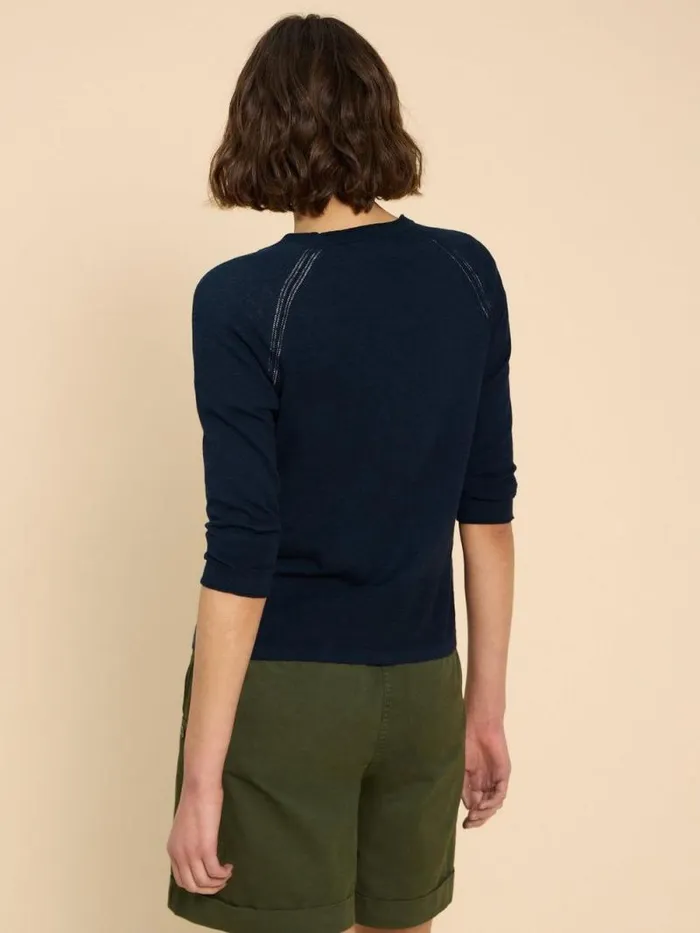 Women NARIA V NECK CARDI Dark Navy White Stuff Knitwear Women NARIA V NECK CARDI Dark Navy White Stuff Knitwear