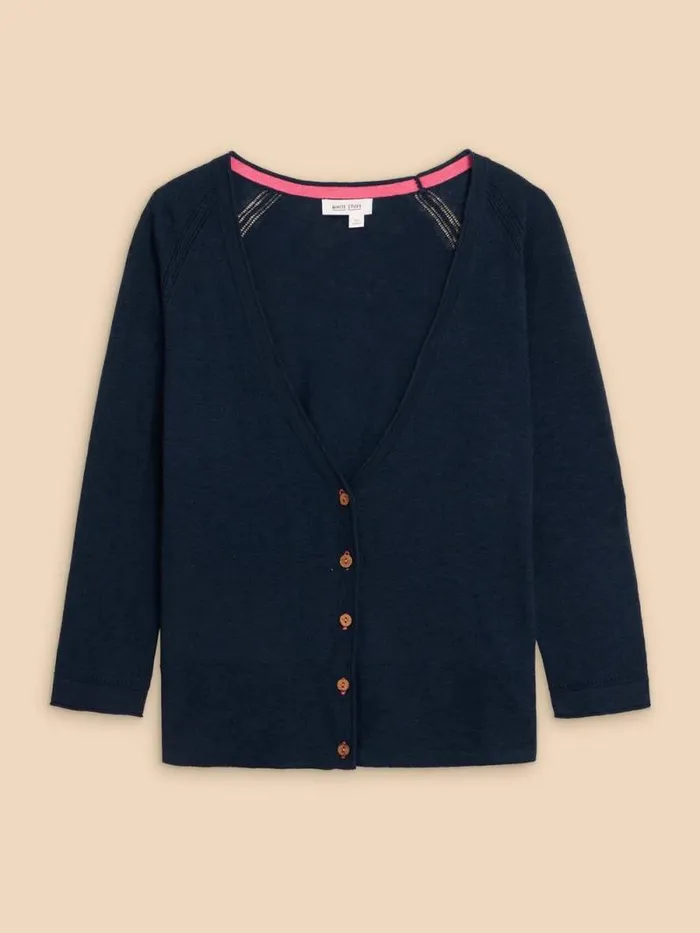 Women NARIA V NECK CARDI Dark Navy White Stuff Knitwear Women NARIA V NECK CARDI Dark Navy White Stuff Knitwear
