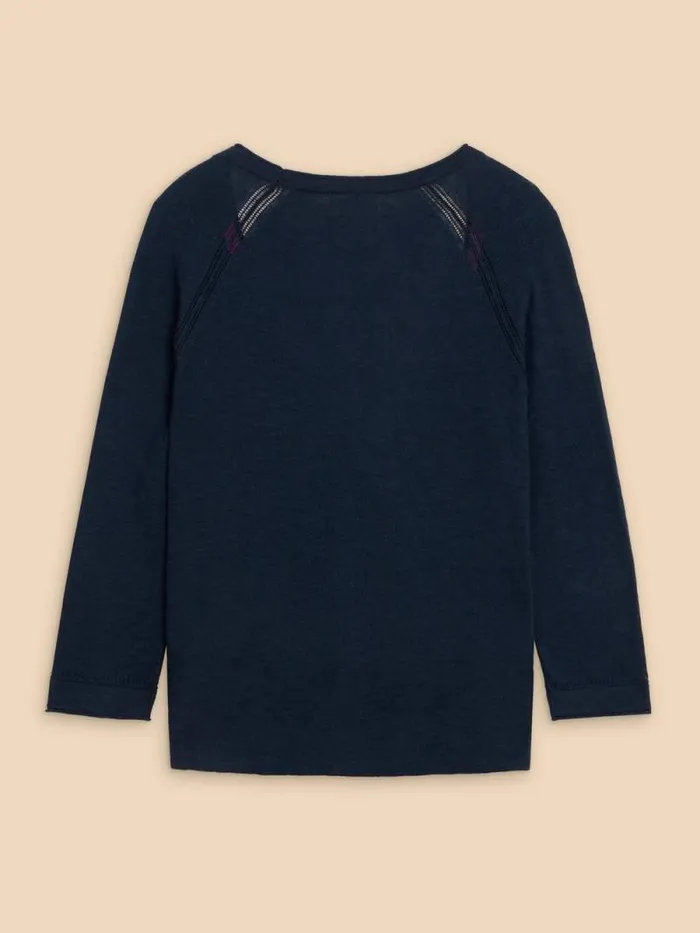 Women NARIA V NECK CARDI Dark Navy White Stuff Knitwear Women NARIA V NECK CARDI Dark Navy White Stuff Knitwear