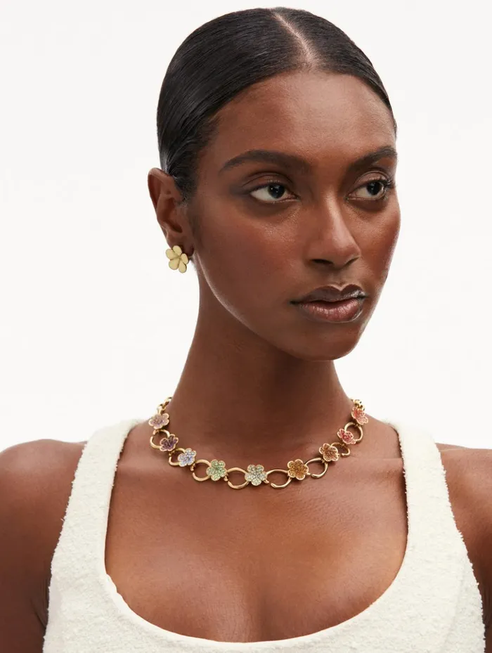 Women Necklaces Oscar De La Renta Crystal Flower O ChainLink Necklace Multi Women Necklaces Oscar De La Renta Crystal Flower O ChainLink Necklace Multi