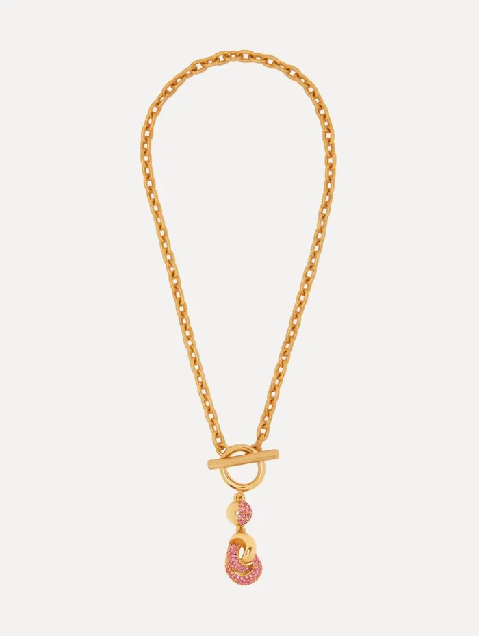 Women Necklaces Oscar De La Renta Love Knot Chain Necklace Rose
