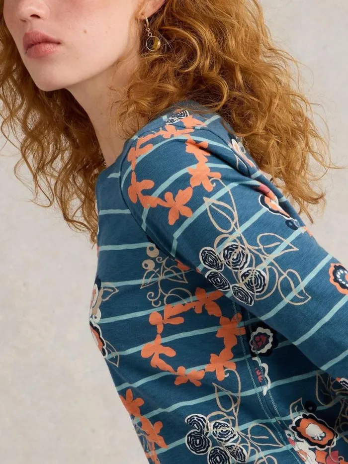 Women NELLY LONG SLEEVE TEE Blue Print White Stuff Tops and Tees Women NELLY LONG SLEEVE TEE Blue Print White Stuff Tops and Tees