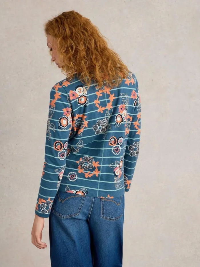 Women NELLY LONG SLEEVE TEE Blue Print White Stuff Tops and Tees Women NELLY LONG SLEEVE TEE Blue Print White Stuff Tops and Tees