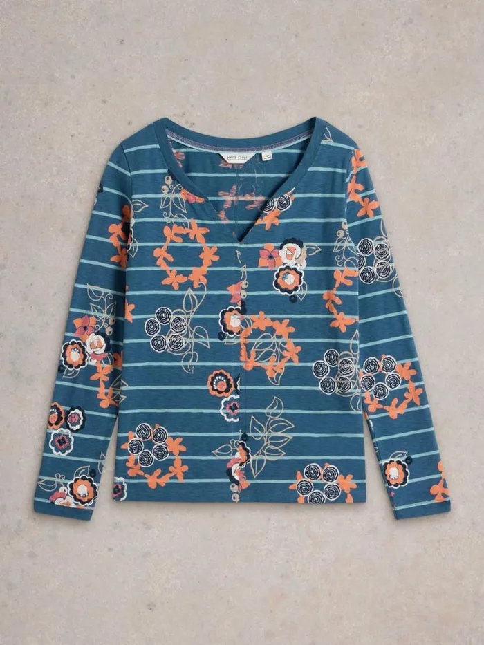 Women NELLY LONG SLEEVE TEE Blue Print White Stuff Tops and Tees Women NELLY LONG SLEEVE TEE Blue Print White Stuff Tops and Tees