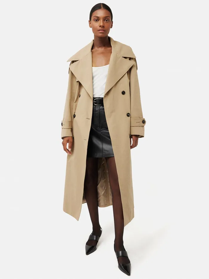 Women Nelson Cotton Trench Coat Stone Jigsaw Coats and Jackets
