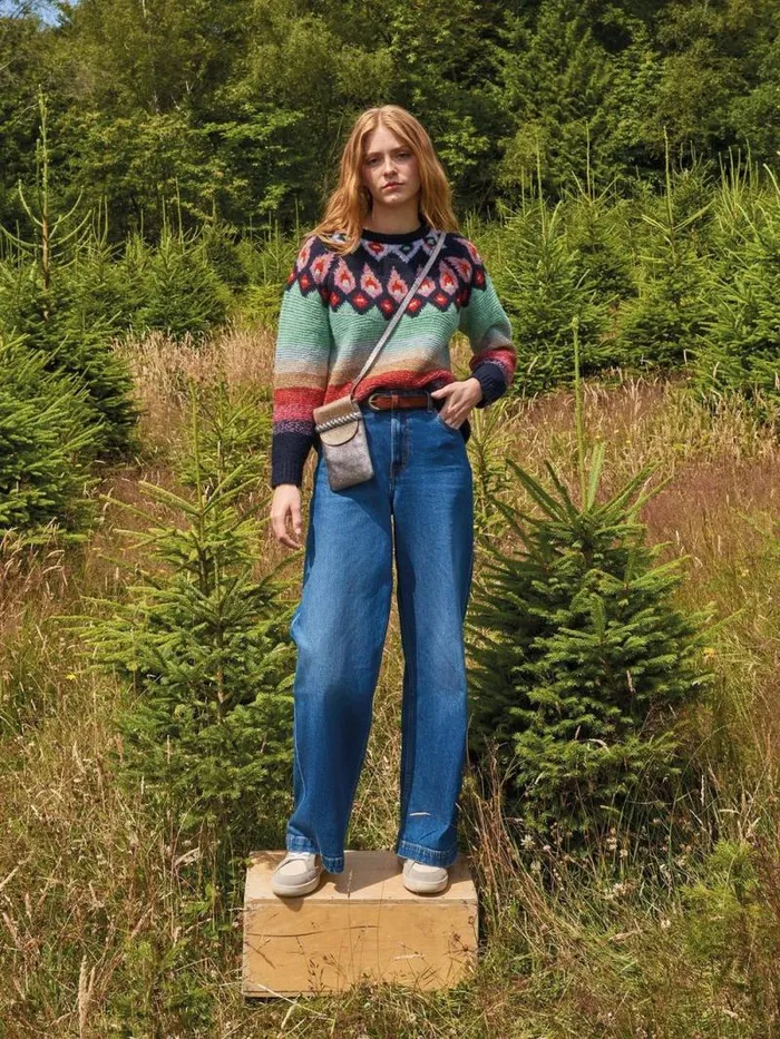 Women NEW YORK FAIRISLE JUMPER Red Multi White Stuff Knitwear