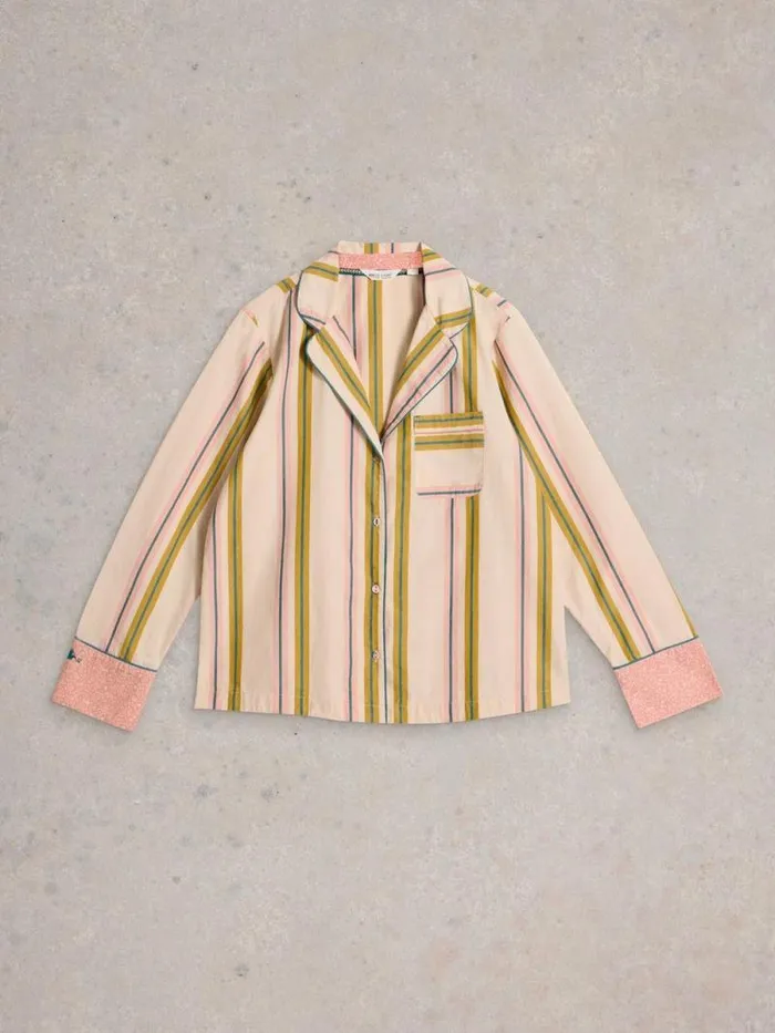 Women Nina Organic Stripe PJ Shirt Ivory Multi White Stuff Nightwear Women Nina Organic Stripe PJ Shirt Ivory Multi White Stuff Nightwear