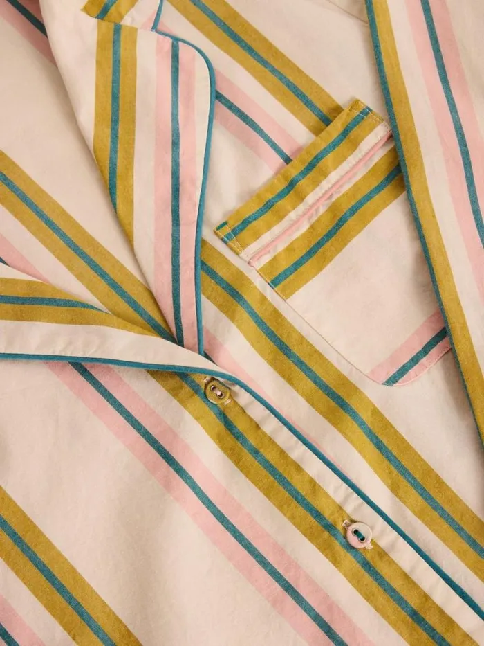 Women Nina Organic Stripe PJ Shirt Ivory Multi White Stuff Nightwear Women Nina Organic Stripe PJ Shirt Ivory Multi White Stuff Nightwear