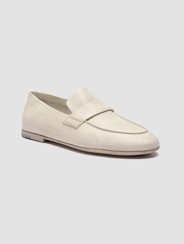 Women Officine Creative Footwear BLAIR DD 001 White Leather Penny Loafers Women Officine Creative Footwear BLAIR DD 001 White Leather Penny Loafers
