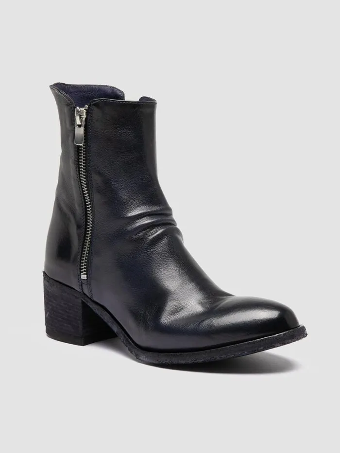 Women Officine Creative Footwear DENNER 103 Blue Leather Ankle Boots Women Officine Creative Footwear DENNER 103 Blue Leather Ankle Boots