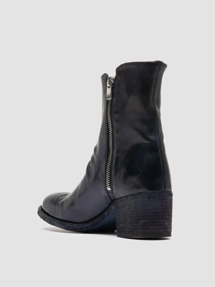 Women Officine Creative Footwear DENNER 103 Blue Leather Ankle Boots Women Officine Creative Footwear DENNER 103 Blue Leather Ankle Boots