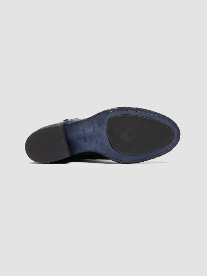 Women Officine Creative Footwear DENNER 103 Blue Leather Ankle Boots Women Officine Creative Footwear DENNER 103 Blue Leather Ankle Boots
