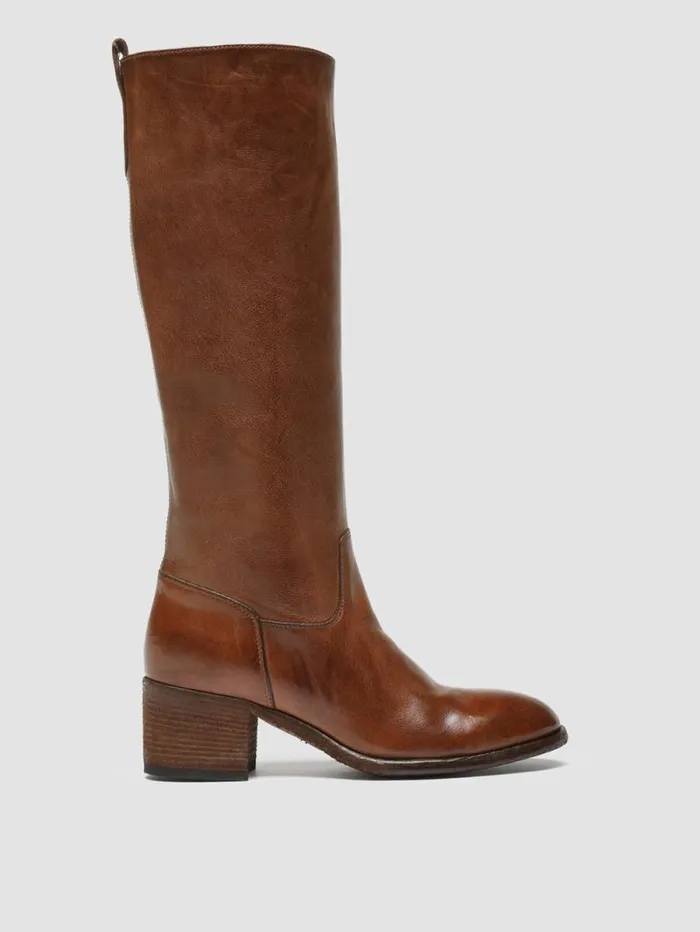 Women Officine Creative Footwear DENNER 116 Brown Leather Zip Boots