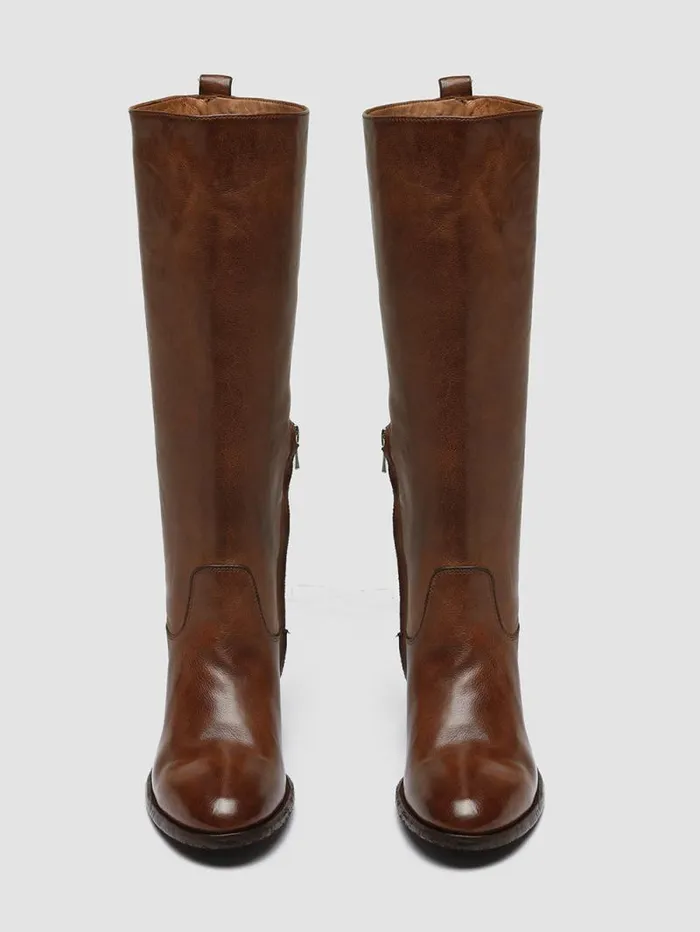 Women Officine Creative Footwear DENNER 116 Brown Leather Zip Boots Women Officine Creative Footwear DENNER 116 Brown Leather Zip Boots