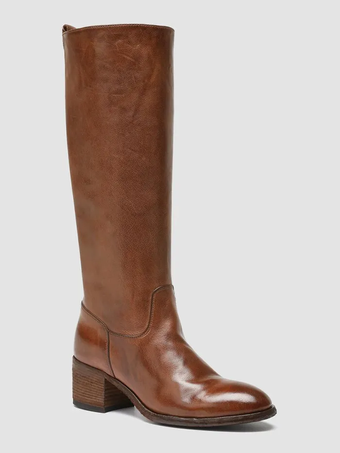 Women Officine Creative Footwear DENNER 116 Brown Leather Zip Boots Women Officine Creative Footwear DENNER 116 Brown Leather Zip Boots