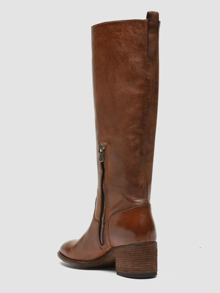 Women Officine Creative Footwear DENNER 116 Brown Leather Zip Boots Women Officine Creative Footwear DENNER 116 Brown Leather Zip Boots