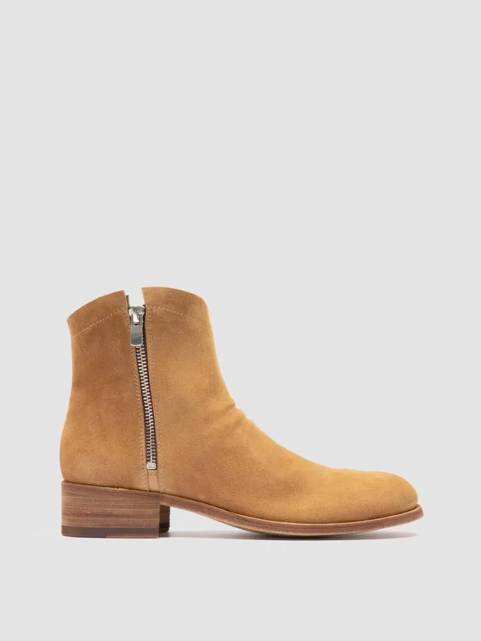 Women Officine Creative Footwear SHANTEL 004 Beige Suede Zipped Boots