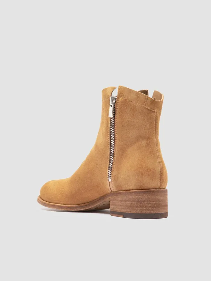 Women Officine Creative Footwear SHANTEL 004 Beige Suede Zipped Boots Women Officine Creative Footwear SHANTEL 004 Beige Suede Zipped Boots