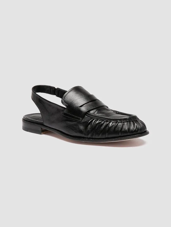 Women Officine Creative Footwear SOLITUDE 102 Black Leather Slingback Sandals Women Officine Creative Footwear SOLITUDE 102 Black Leather Slingback Sandals