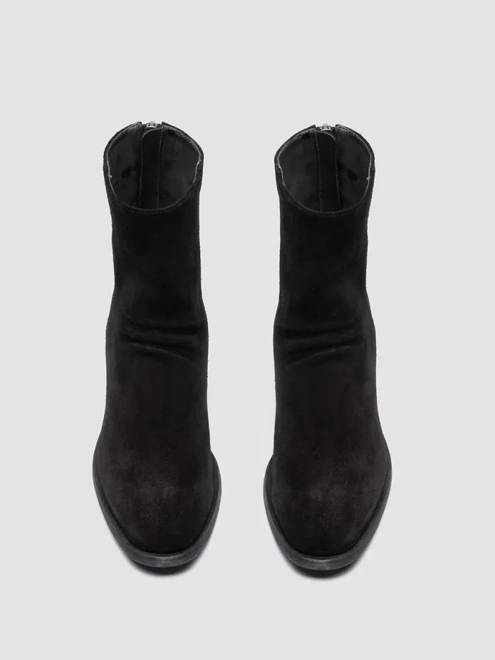 Women Officine Creative Footwear SYDNE 010 Black Suede Zipped Boots Women Officine Creative Footwear SYDNE 010 Black Suede Zipped Boots