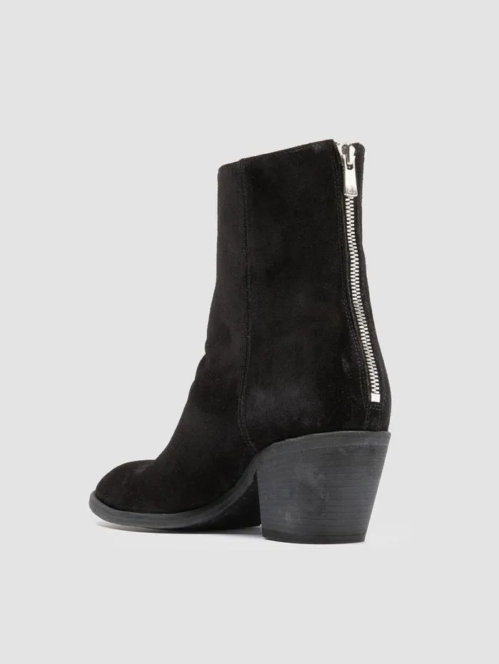 Women Officine Creative Footwear SYDNE 010 Black Suede Zipped Boots Women Officine Creative Footwear SYDNE 010 Black Suede Zipped Boots