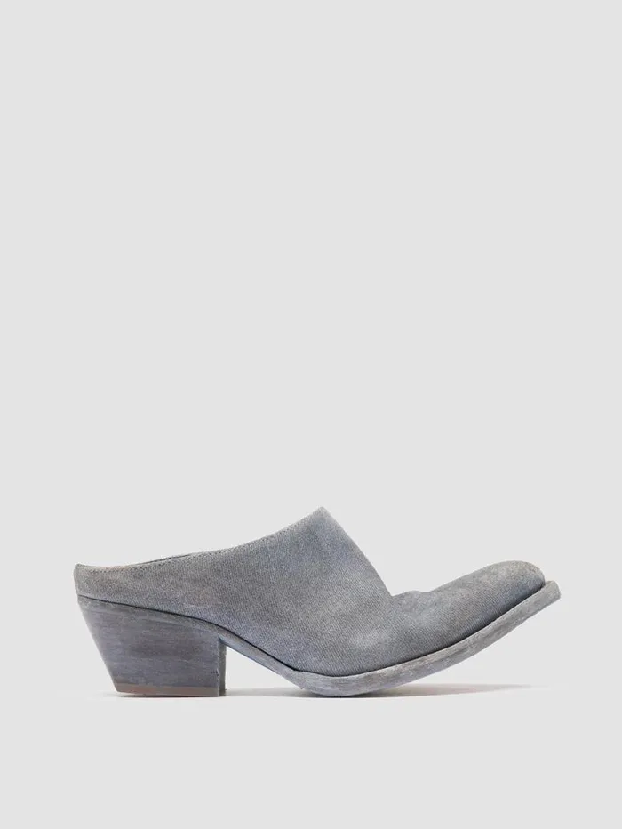 Women Officine Creative Footwear WANDA DD 101 Blue Suede Mule Sandals