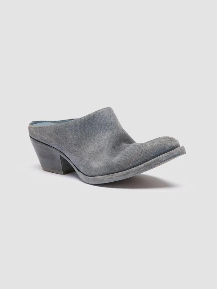 Women Officine Creative Footwear WANDA DD 101 Blue Suede Mule Sandals Women Officine Creative Footwear WANDA DD 101 Blue Suede Mule Sandals