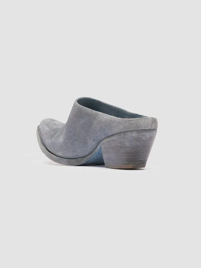 Women Officine Creative Footwear WANDA DD 101 Blue Suede Mule Sandals Women Officine Creative Footwear WANDA DD 101 Blue Suede Mule Sandals
