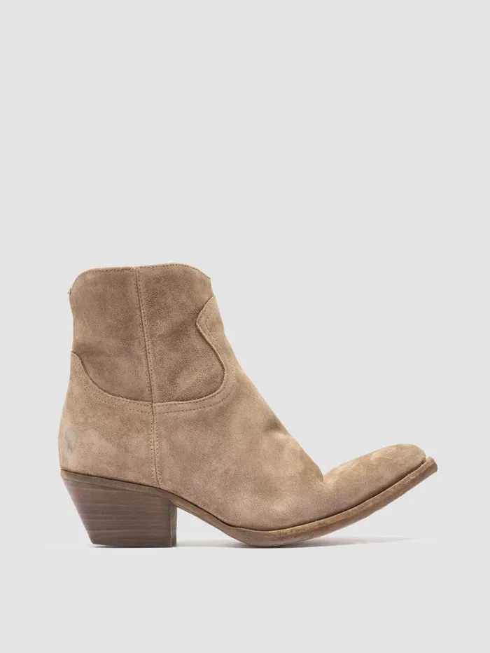 Women Officine Creative Footwear WANDA DD 103 Taupe Suede Zip Boots