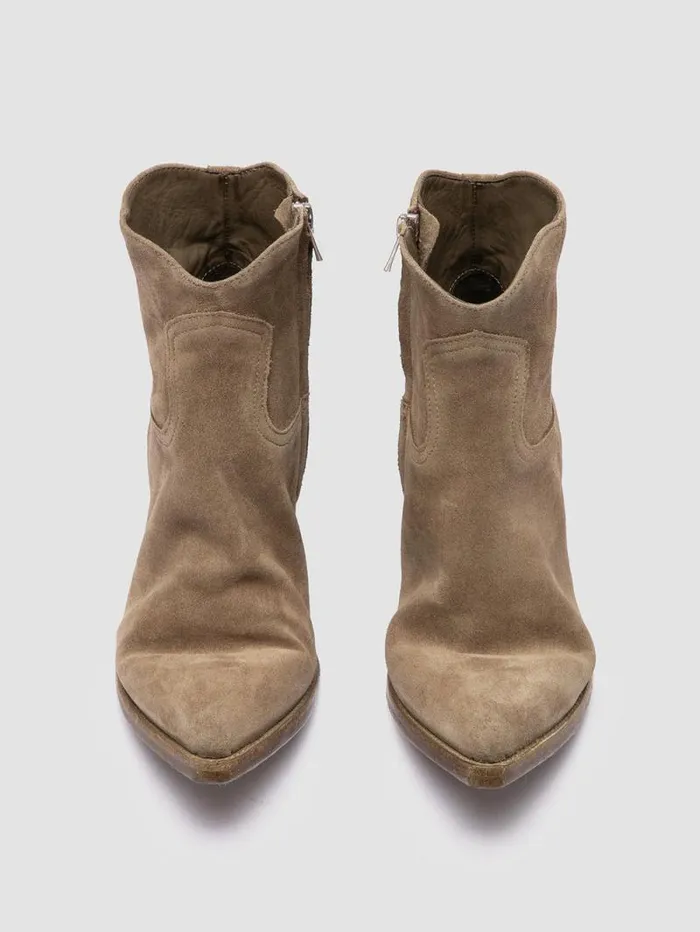 Women Officine Creative Footwear WANDA DD 103 Taupe Suede Zip Boots Women Officine Creative Footwear WANDA DD 103 Taupe Suede Zip Boots