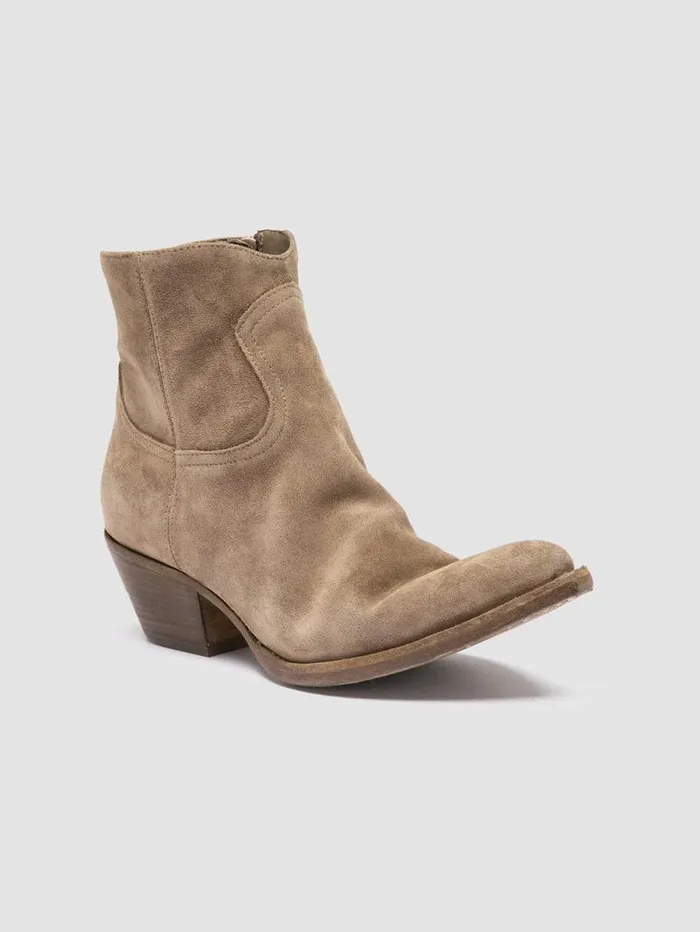 Women Officine Creative Footwear WANDA DD 103 Taupe Suede Zip Boots Women Officine Creative Footwear WANDA DD 103 Taupe Suede Zip Boots