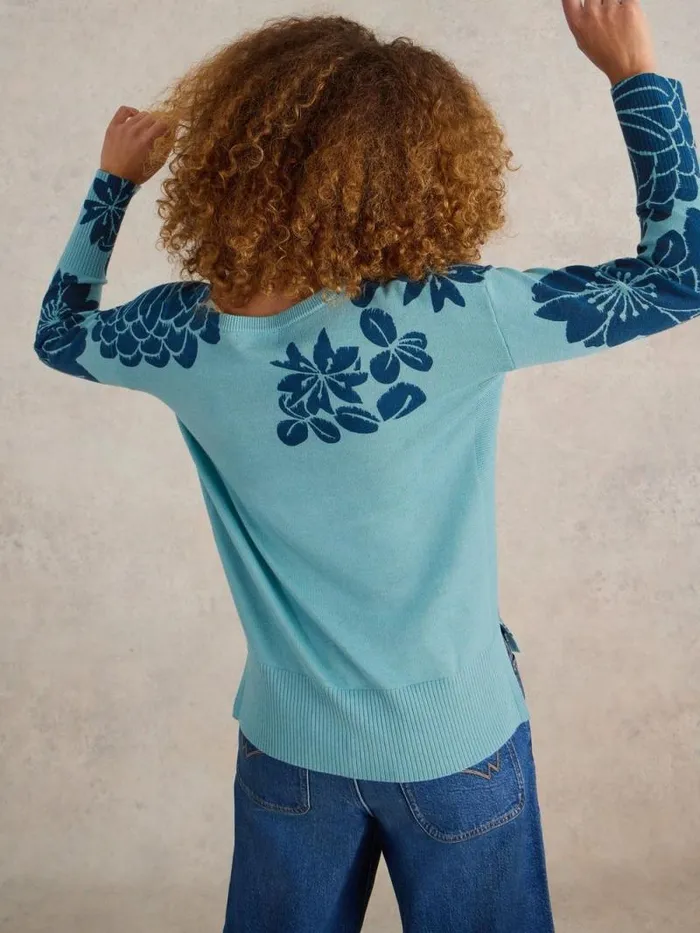 Women OLIVE PRINTED JUMPER Blue Multi White Stuff Knitwear Women OLIVE PRINTED JUMPER Blue Multi White Stuff Knitwear