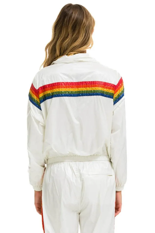 Women Outerwear Aviator Nation 5 STRIPE WINDBREAKER 8211 VINTAGE WHITE Women Outerwear Aviator Nation 5 STRIPE WINDBREAKER 8211 VINTAGE WHITE
