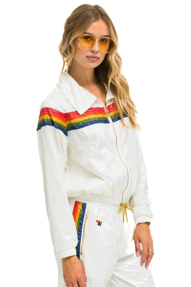 Women Outerwear Aviator Nation 5 STRIPE WINDBREAKER 8211 VINTAGE WHITE Women Outerwear Aviator Nation 5 STRIPE WINDBREAKER 8211 VINTAGE WHITE