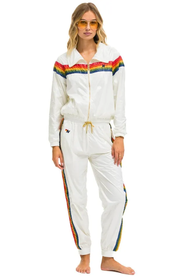 Women Outerwear Aviator Nation 5 STRIPE WINDBREAKER 8211 VINTAGE WHITE Women Outerwear Aviator Nation 5 STRIPE WINDBREAKER 8211 VINTAGE WHITE