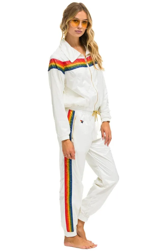 Women Outerwear Aviator Nation 5 STRIPE WINDBREAKER 8211 VINTAGE WHITE Women Outerwear Aviator Nation 5 STRIPE WINDBREAKER 8211 VINTAGE WHITE