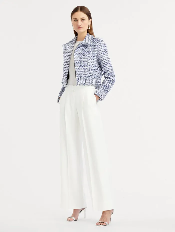 Women Pants and Skirts Oscar De La Renta High Waisted Wide Leg Pant Ivory Women Pants and Skirts Oscar De La Renta High Waisted Wide Leg Pant Ivory
