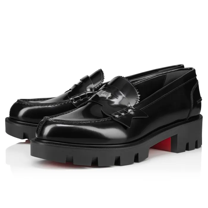 Women Penny Lug Loafers 8211 Abrasivato Calf Leather 8211 Black Christian Louboutin Flats and Loafers Women Penny Lug Loafers 8211 Abrasivato Calf Leather 8211 Black Christian Louboutin Flats and Loafers