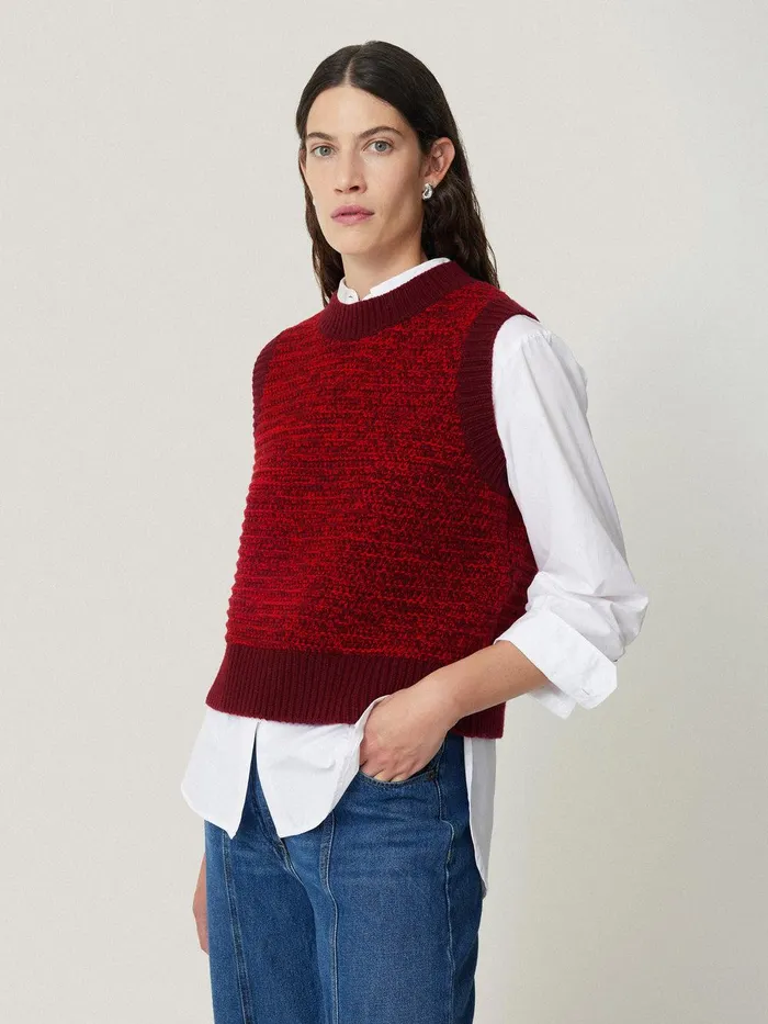 Women Perdi Knitted Tank Red Jigsaw Knitwear and Cashmere