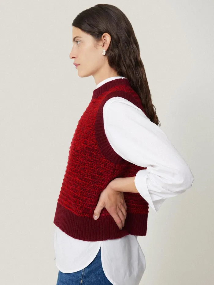 Women Perdi Knitted Tank Red Jigsaw Knitwear and Cashmere