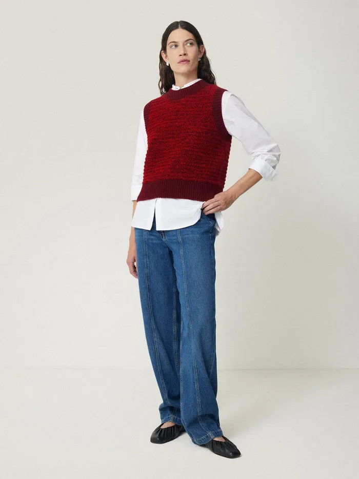 Women Perdi Knitted Tank Red Jigsaw Knitwear and Cashmere