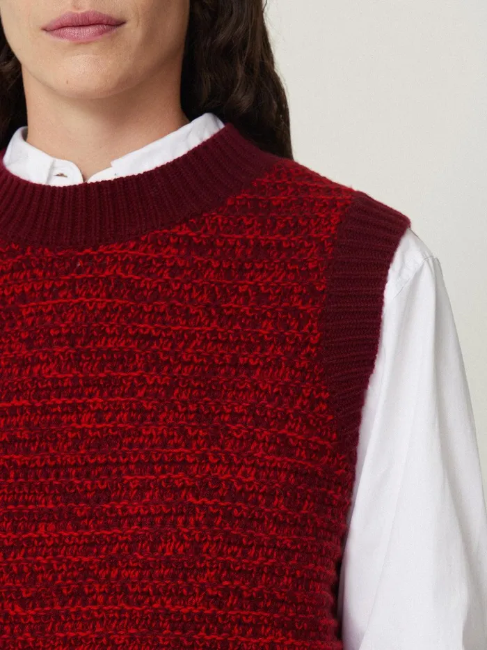 Women Perdi Knitted Tank Red Jigsaw Knitwear and Cashmere