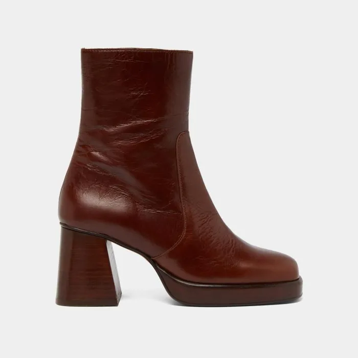Women Platform Ankle Boots Brown JONAK Ankle Boots Lowboots