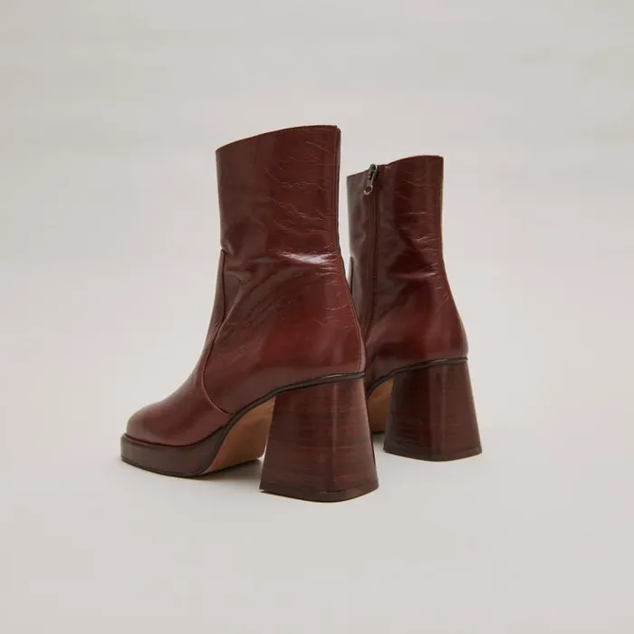 Women Platform Ankle Boots Brown JONAK Ankle Boots Lowboots