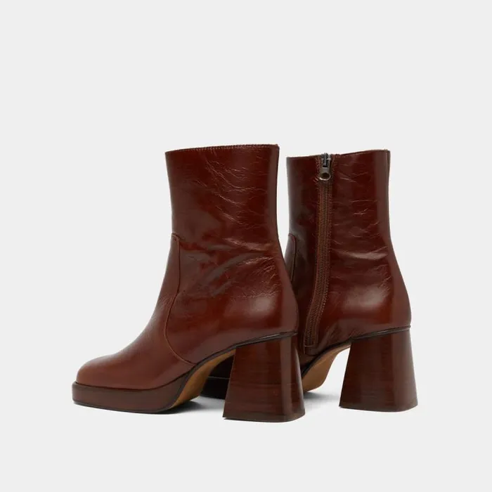 Women Platform Ankle Boots Brown JONAK Ankle Boots Lowboots
